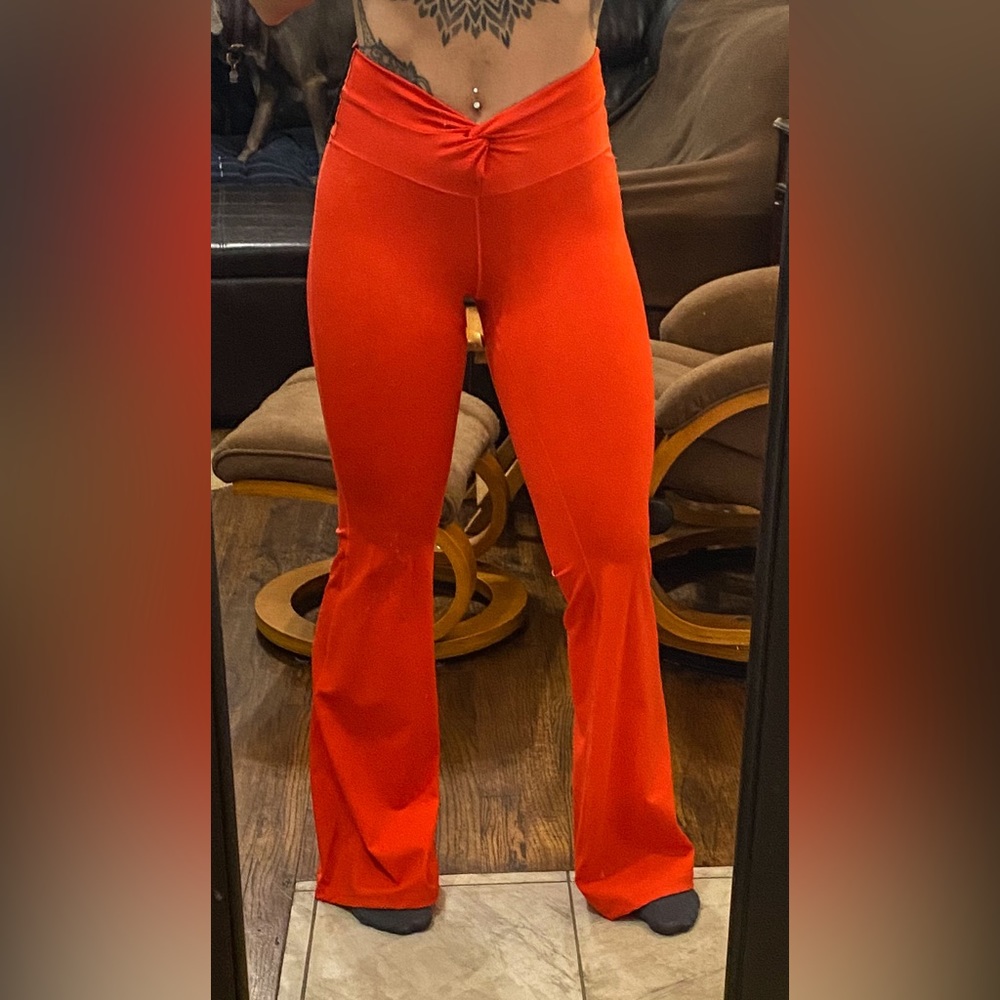 NWT Happily Grey, crossover flare leggings